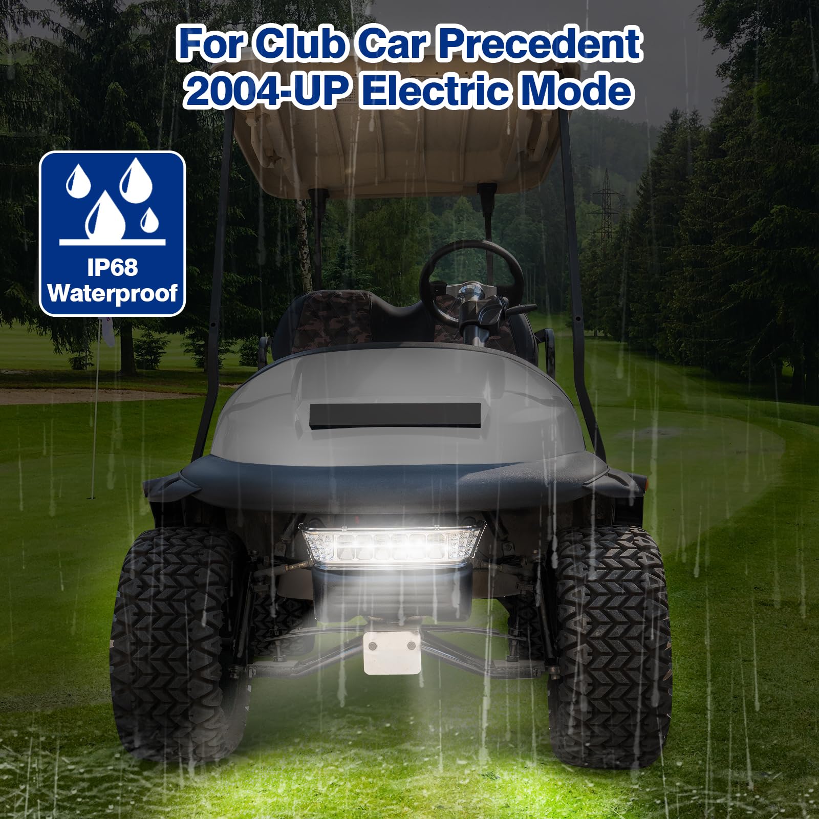 WEKANI Upgrade Golf Cart Headlight Kit with Bumper for Club Car Precedent 2004-UP, Golf Cart Front LED Light Kit Replacement 12V for Club Car Precedent