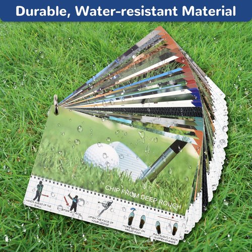 CusFirst Golf Reference Cards - Essential Golf Rules & Tips | Waterproof, Durable, Compact Design for Golfers | Perfect for Beginners & Pros | Improve Your Game Instantly
