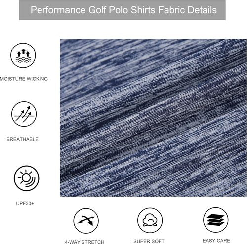 Alex Vando Men's Golf Shirt - Moisture-Wicking Quick-Dry Short Sleeve Polo in Various Colors
