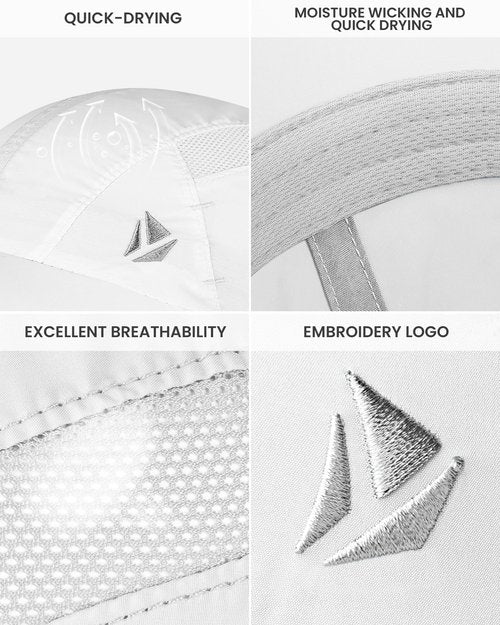 YANIKY Quick-Dry Running Hat for Men & Women Cooling Hat UPF 50+ Thin Baseball Cap Lightweight Breathable Mesh Sport Hats White