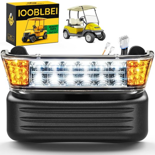 IOOBLBEI Club Car Precedent LED Head Light Kit with Bumper for Club Car Precedent 2004-UP Electri Golf Cart Front Light, 12V LED Turn Signal HeadLight Replaces OEM 102524800, 1025248-01