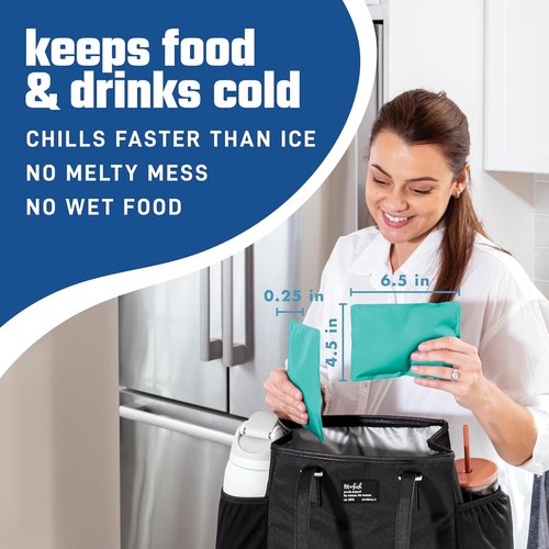 Fit & Fresh Cool Coolers | 2-Pack Soft Ice Packs for Lunch Bags - Durable, Flexible, Easy to Clean, Teal