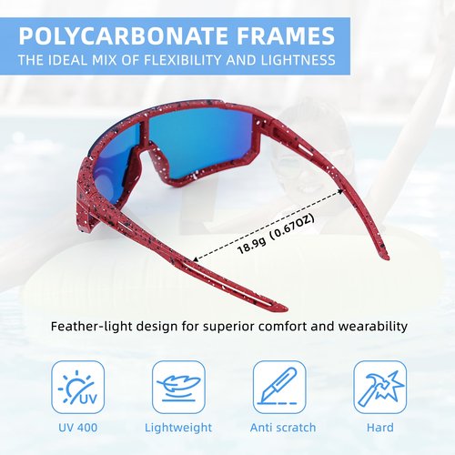 DF DUALFERV Kids Sunglasses, 4 Pack Kids Sports Sunglasses, Anti-Scratch Youth Baseball Shades with UV400 Protection and Lightweight Frame, Boys and Girls Sunshades for Cycling Baseball