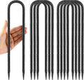 Skiennix 12-Inch Trampoline Wind Stakes - Heavy-Duty U Stakes Anchor Kit | 8-Pack Galvanized Steel Black