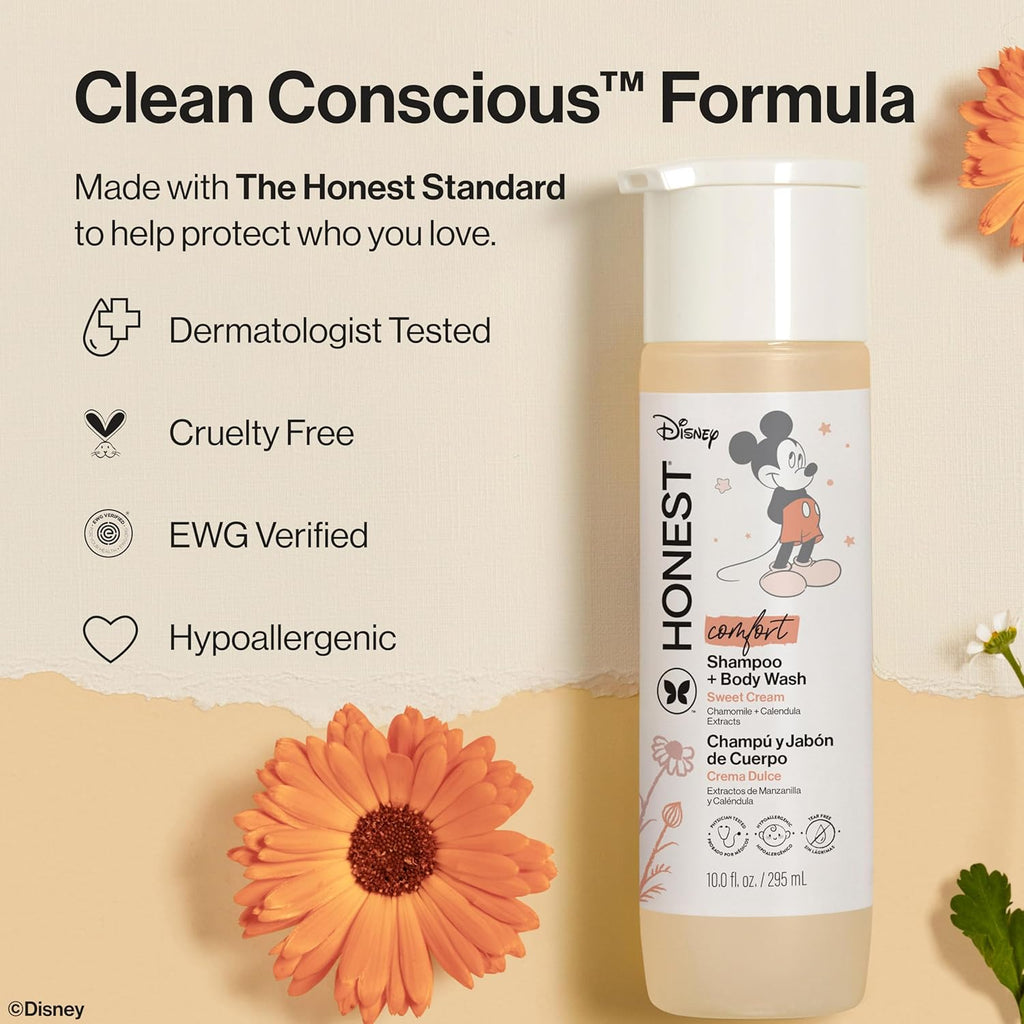 The Honest Company 2-in-1 Cleansing Shampoo & Body Wash - Gentle, Tear-Free Formula for Babies | 10 fl oz