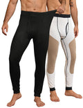 Herberton Man Fly Opening Bottom Reinforced Knees Ankle Basic Breathable Underwear Elastic Cuffs Casual 2025 Base Layer Pants Fleece Insulated Warm Cozy Long John Black L