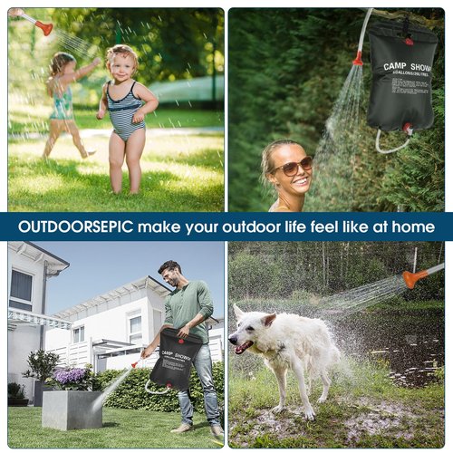 OUTDOORSEPIC Solar Camp Shower Camping Shower Bag Solar Shower Bag Solar portabler Shower for Camping Solar Showers for Camping Camping Shower