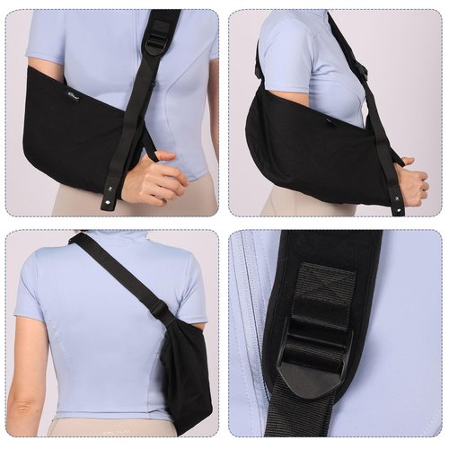HKJD Arm Sling for Shoulder, Wrist, Elbow Injuries, Breathable and Adjustable Shoulder Immobilizer Sling for Men and Women with Thumb Loop, Support for Rotator Cuff Tear, Left or Right Arm