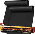Skiennix Oven Liners - 2 Pack Heavy Duty Non-Stick Mats | Reusable & Heat Resistant, 17"x25" (Black)