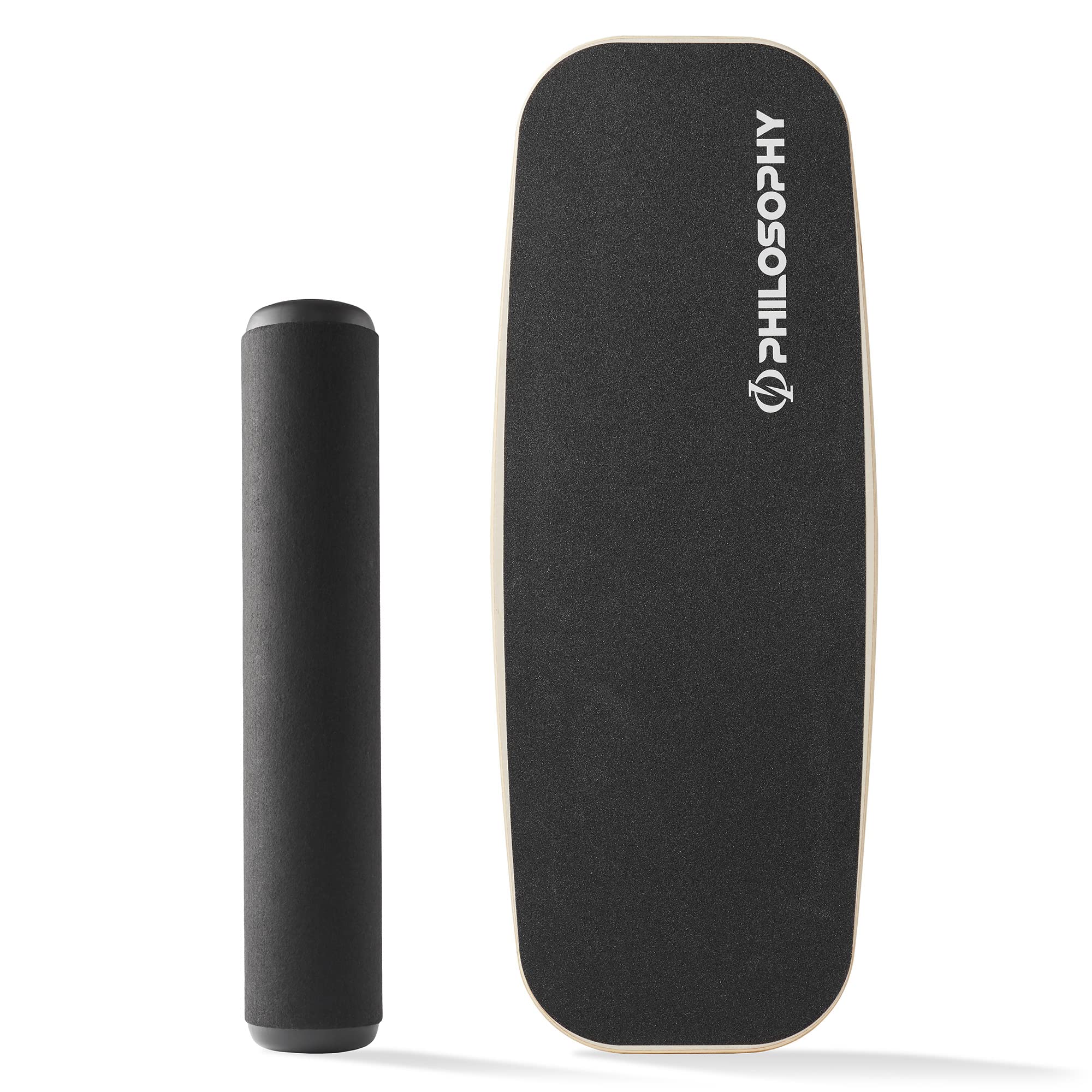 Philosophy Gym Balance Board - Wooden Balance Trainer with Adjustable Stoppers