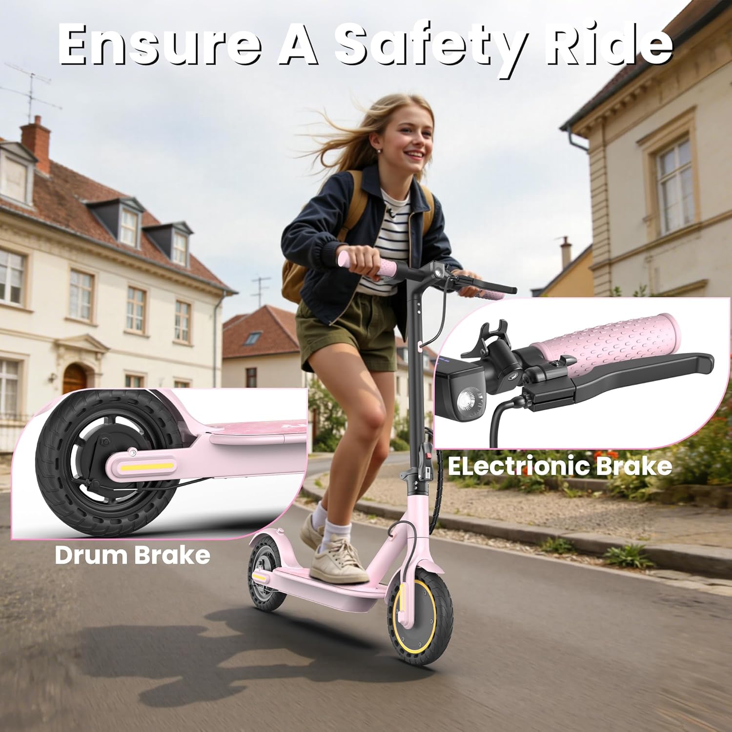 WERHY Foldable Kids Electric Scooter - 350W Motor, 12/16 Miles Range, 19 MPH Speed, Lightweight Design
