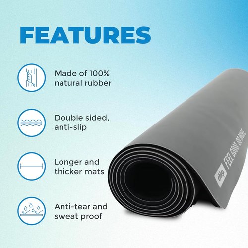 Chirp Thick Non-Slip Exercise Mat - Large Yoga & Pilates Fitness Mat for Home Gym | 72” x 26.8” - Black