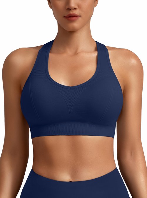 MIRITY Women Racerback Sports Bras - High Impact Workout Gym Activewear Bra Pack of 3