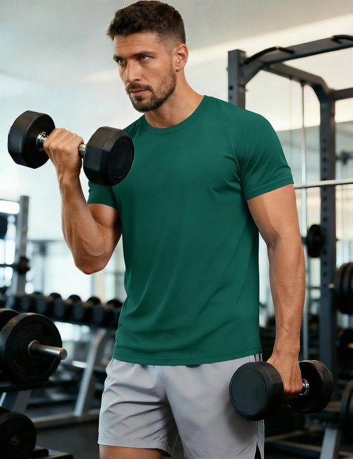 MAGCOMSEN Men's UPF 50+ Quick Dry Athletic T-Shirt - Performance Workout & Swim Tee