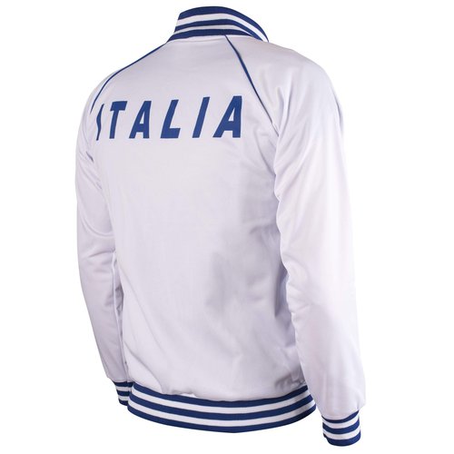 Italy/Italia Jacket Retro Football Tracksuit Zipped Jacket Men Top - XXL White
