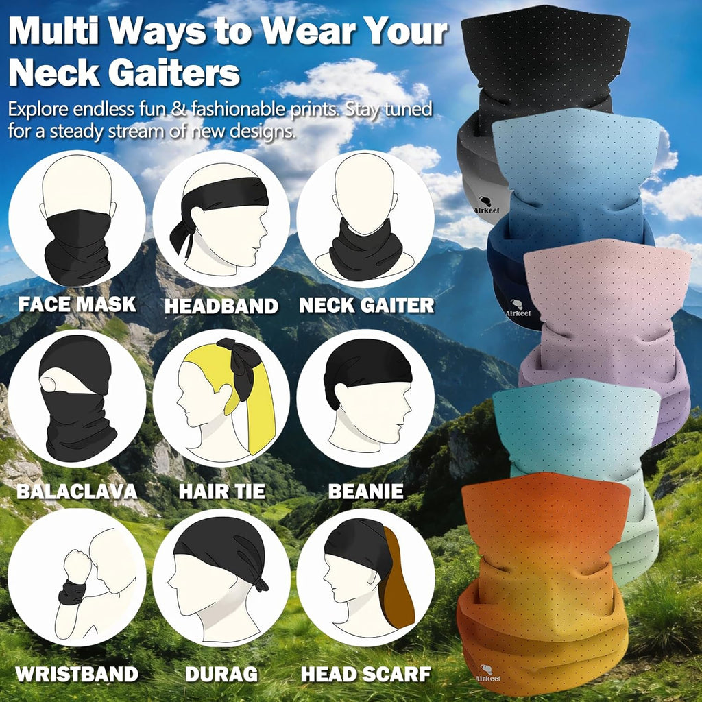 Skiennix Summer Cooling Neck Gaiter - UV 50+ Sun Protection, Breathable Ice Silk for Outdoor Activities