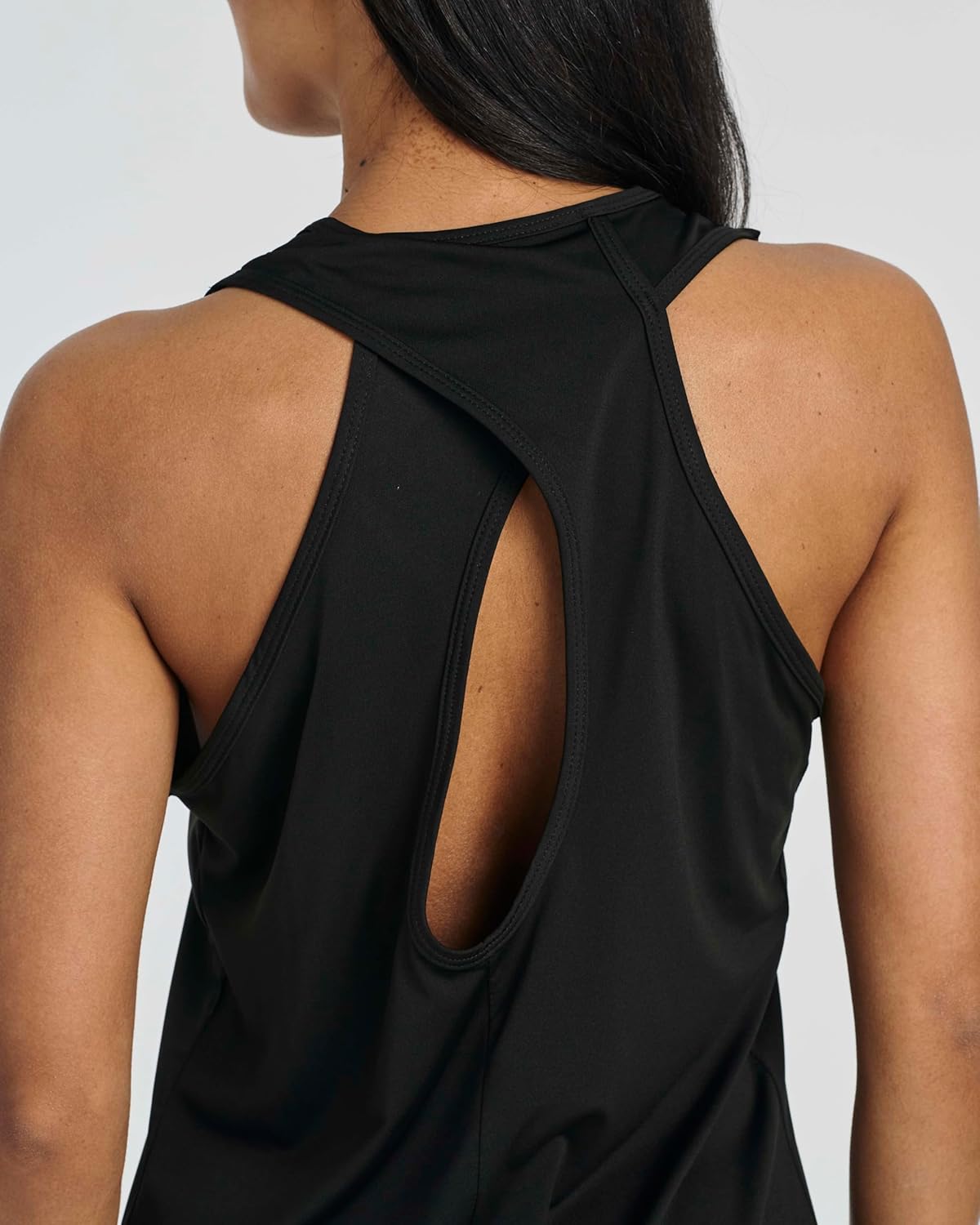 Real Essentials Women's Crossback Keyhole Workout Tank Top - Dry-Fit Sleeveless Yoga Gym | Plus Sizes Available