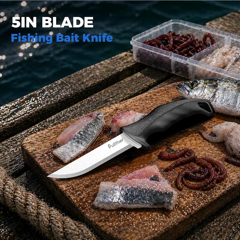 3pc Fillet Knife Set for Fish – 5" Bait Knife, 7" & 9" Fillet Knives with Sheaths - Variation of THIS listing