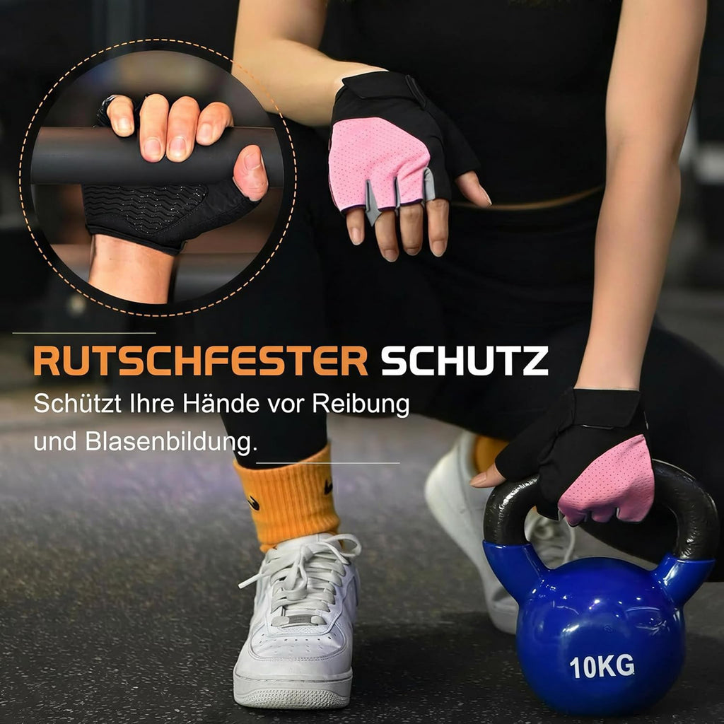 Sunnex Workout Gloves for Women - Breathable Fingerless Weight Lifting Gloves with Non-Slip Silicone Padding | 4 Sizes Available
