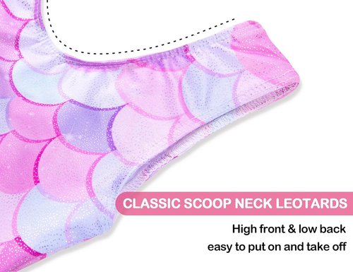 Domusgo Gymnastics Leotards - Sparkly One-Piece Tumbling Outfit for Girls