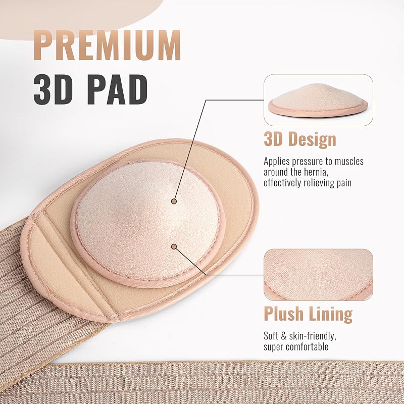 Large Umbilical Hernia Belt for Men & Women – Abdominal Support with 1 Pad