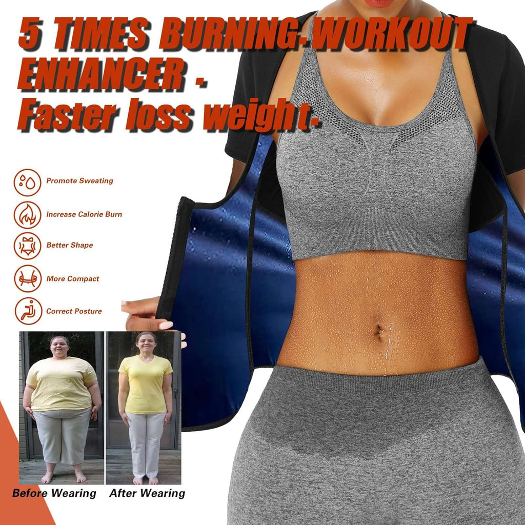 REMEBSWEAT Sauna Suit Shirt - Women's Weight Loss Sweat Vest for Effective Workouts | Fajas