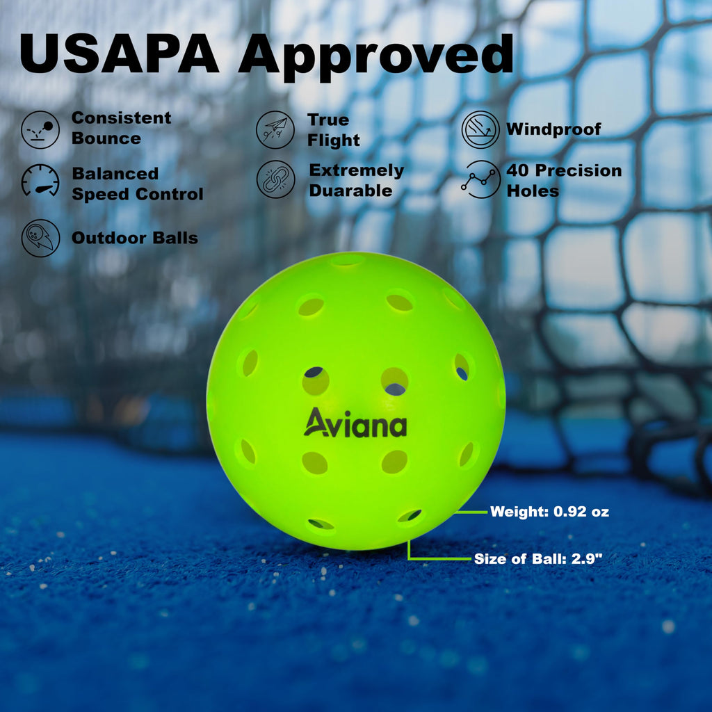 Pro Aviana Pickleball (6-Pack), Neon