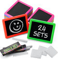Skiennix Mini Chalkboard Set - Pack of 24 with 2 Chalk Sticks & Eraser | Perfect Birthday Party Favors for Kids