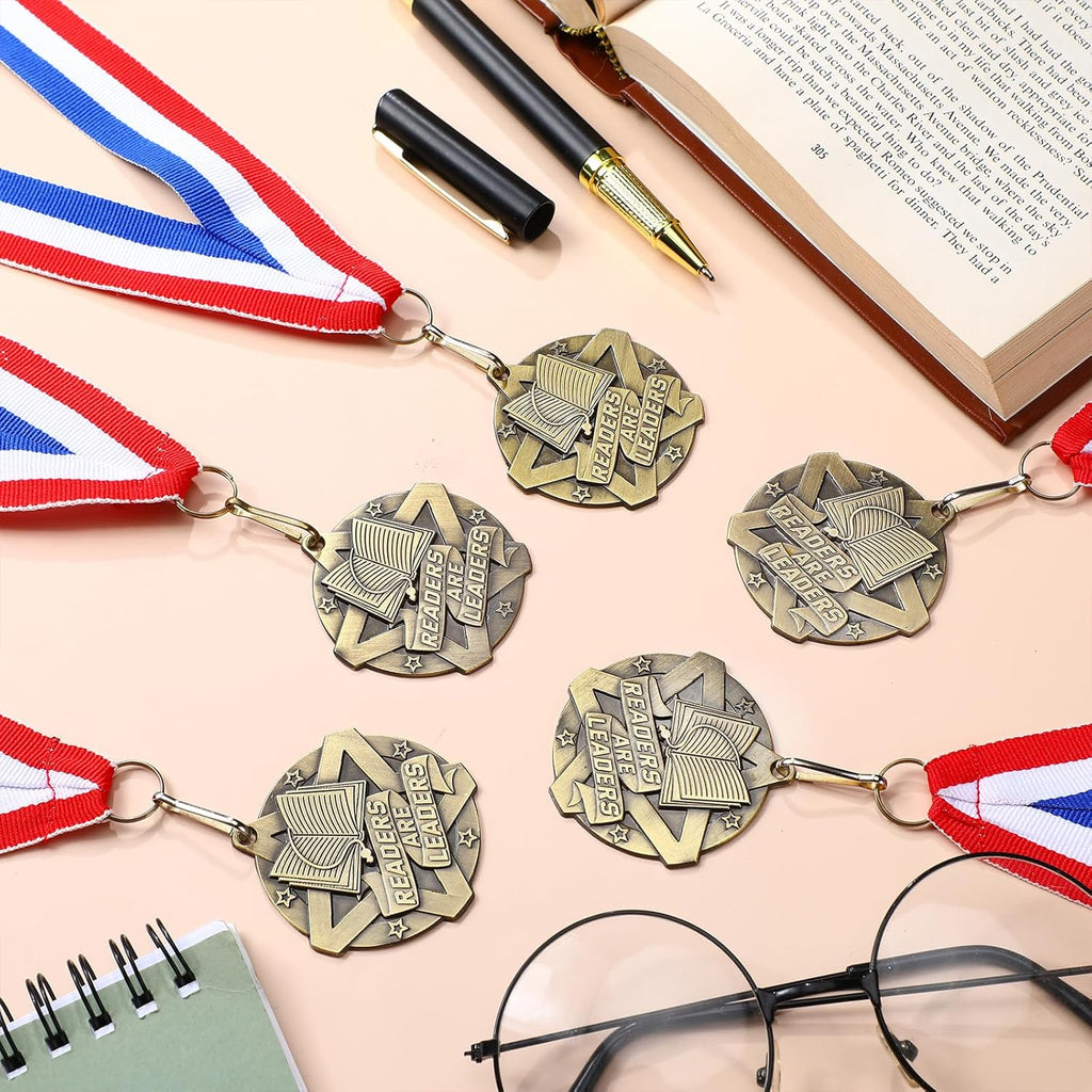 Quelay 30 Pcs Award Medals - 2 Inch Metal Trophies with Neck Ribbons for Tournaments & Competitions