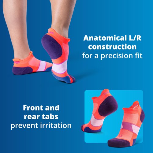 Balega Unisex Ultraglide Cushioning Performance No Show Athletic Running Socks (1 Pair), Orange, Medium