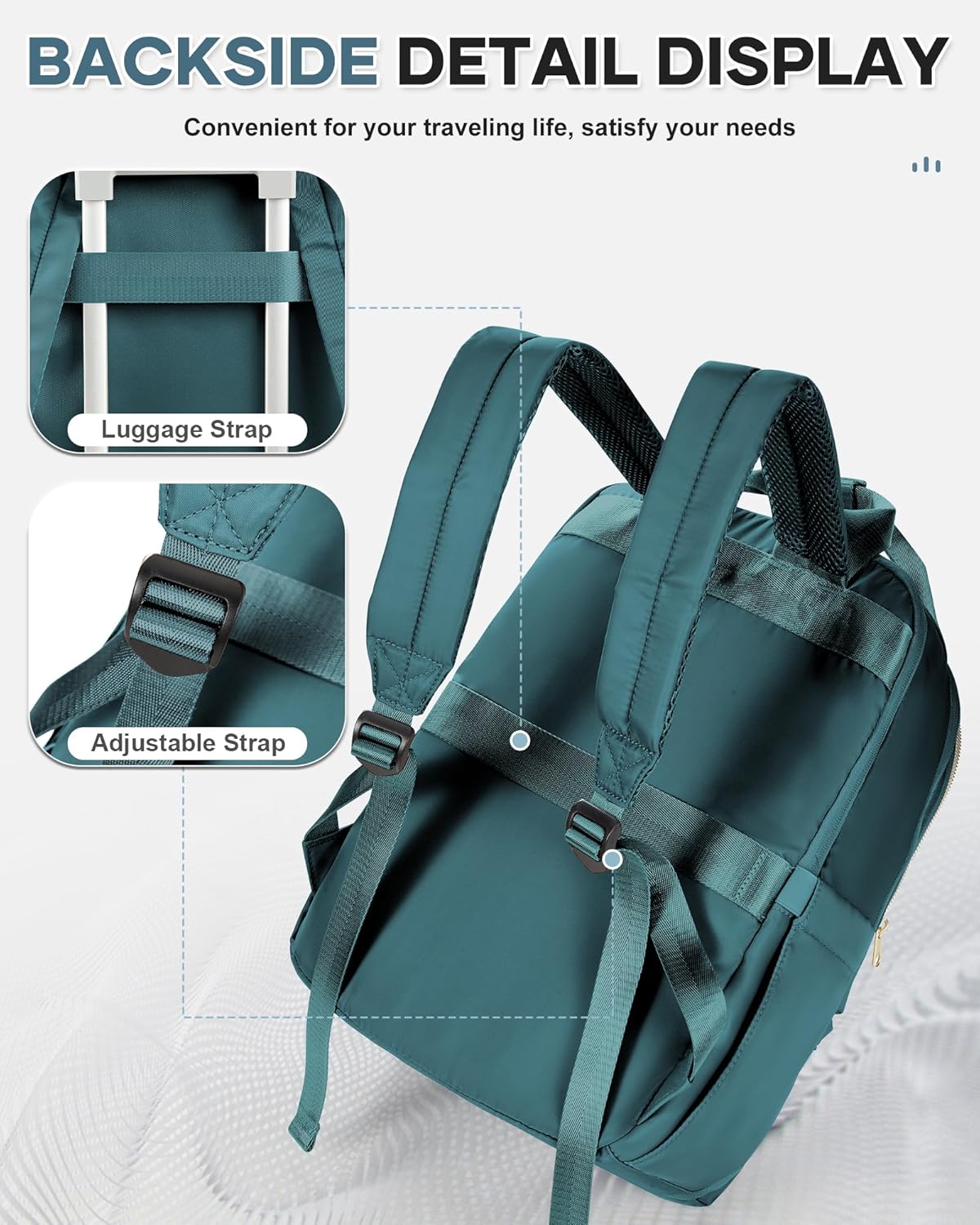 Wepadre Small Travel Backpack - Flight Approved Carry-On Bag for Women | Ideal Work & Laptop Use