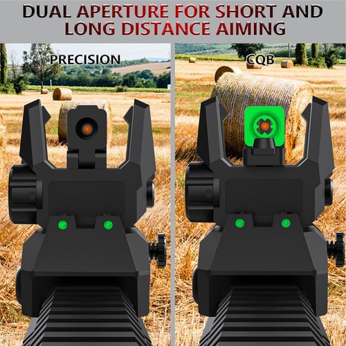 **Skiennix Fiber Optic Sights - Tool-Free Adjustable Front & Rear with Green/Red Dots**