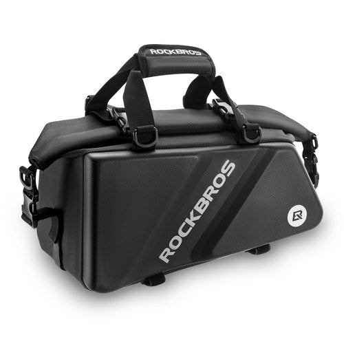 ROCKBROS Bike Trunk Bag Top Expandable Rear Rack Bag, EVA Hard Shell eBike Bag Rear Bag
