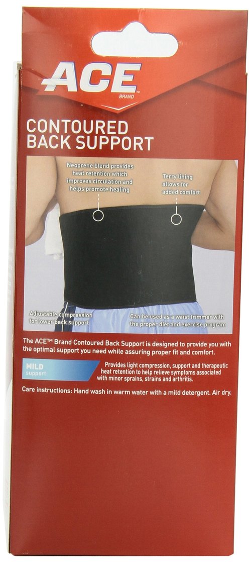ACE Contoured Back Support,1 Count (Pack of 1),205324
