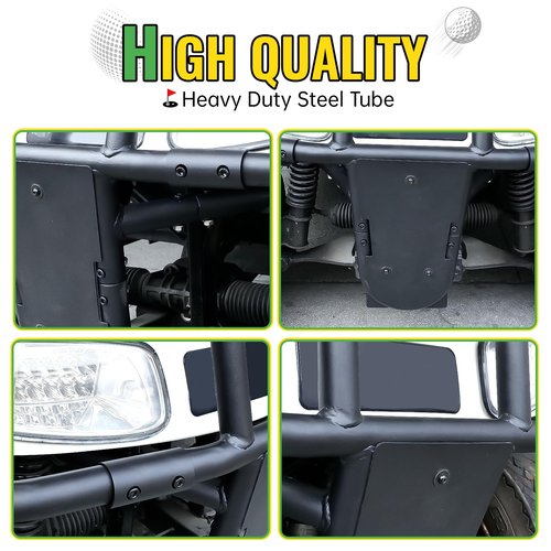 Front Brush Guard Compatible with EZGO RXV 2008-2015, Heavy Duty Combined Steel Front Bumper Guard with Black Powder Coated Finish for E-Z-GO Golf Cart Accessories