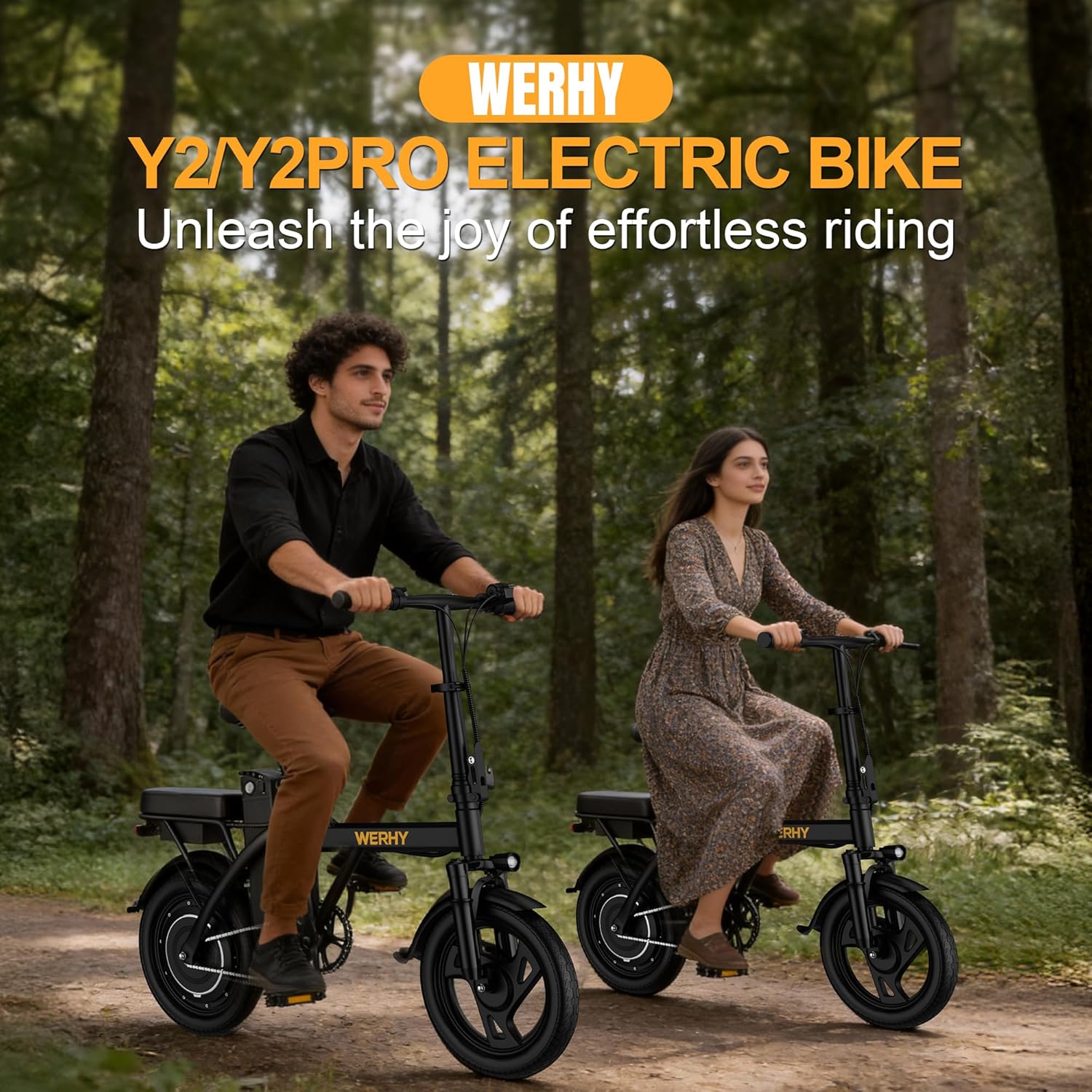 WERHY Electric Bike - 500W Motor, 22 MPH Max Speed, Folding Design, 14" Wheels, Up to 50 Miles Range