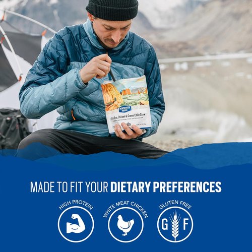 Backpacker's Pantry White Bean Chicken & Green Chile Stew - Freeze-Dried Camping Food, 1 Count, Brown