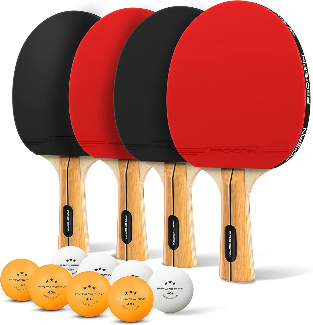 PRO-SPIN Ping Pong Paddles - High-Performance Table Tennis Racket Set with 3-Star Balls & Storage Case | Ideal for Indoor & Outdoor Play