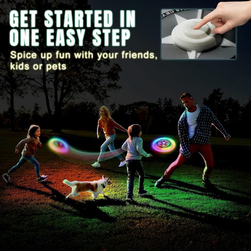 LED Flying Disc - Rechargeable & Water-Resistant with 12 Lighting Modes | Perfect Outdoor Toy for Kids & Adults