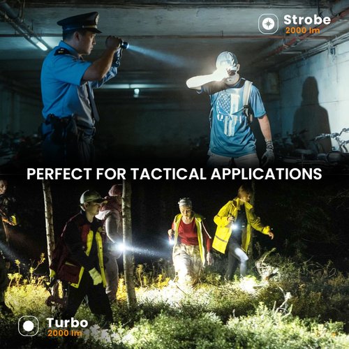 Sofirn Tactical Flashlight High Lumens – 3162ft Ultra-Long Throw Spotlight, 2000 Lumens Searchlight with Dual Tail Switch, Hidden USB-C Rechargeable, IPX8 Waterproof for Hunting, Camping, Emergency