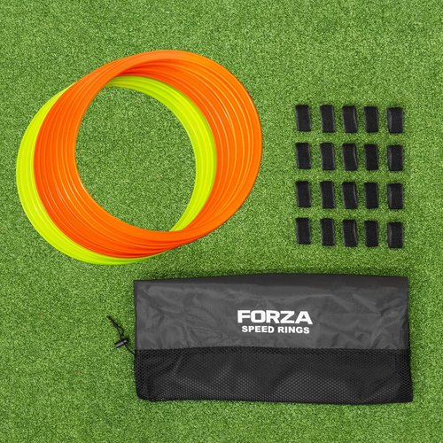 FORZA Agility Rings - 12 Pack Speed & Agility Training Equipment for Athletes | 10 Color Options