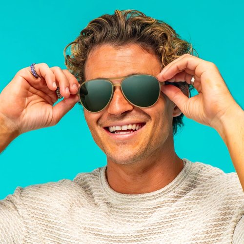Goodr Buzzed On The Tower Polarized Aviator Sunglasses - Green Solid Frames, UV400 Protection, Large Size