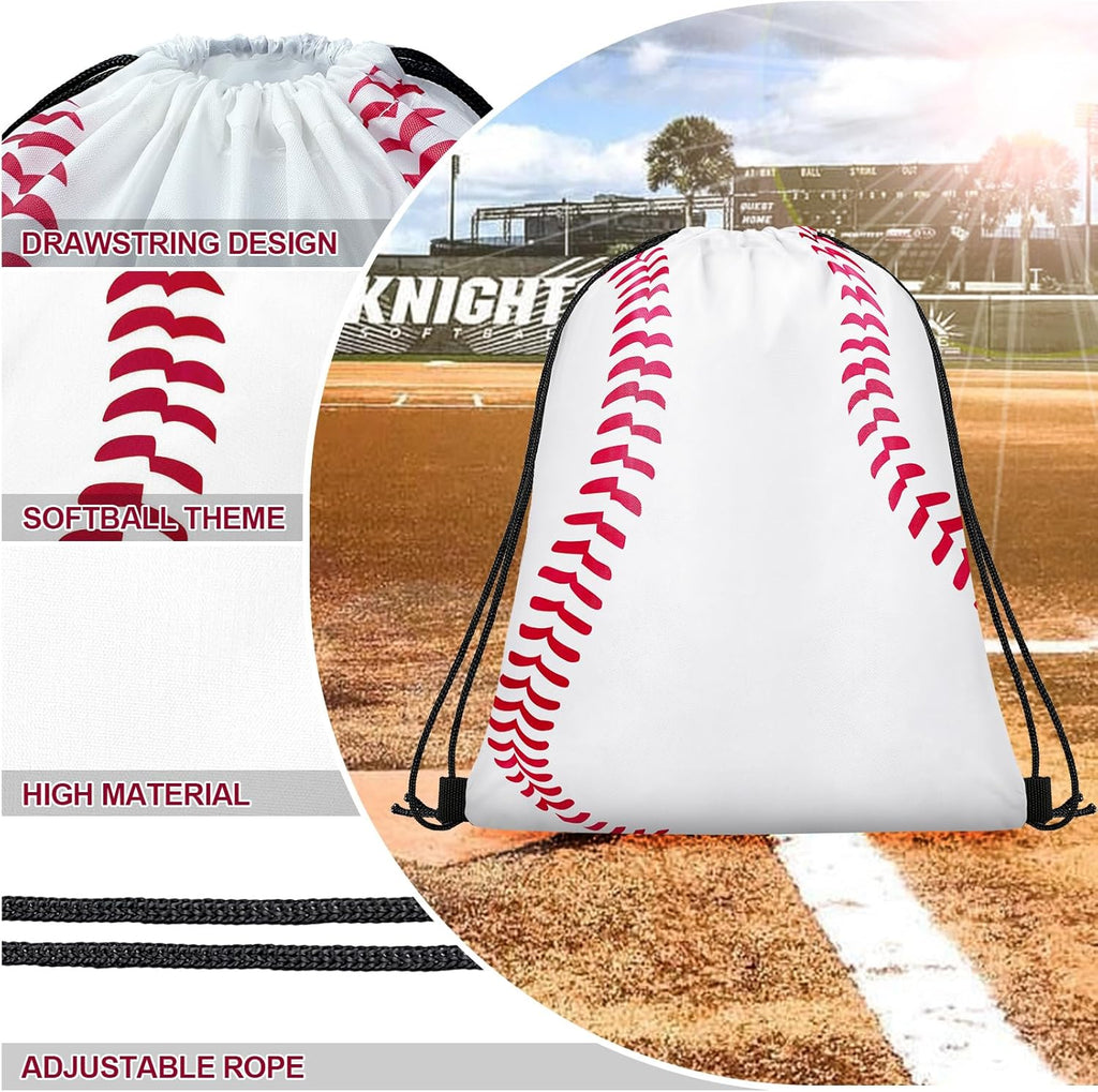 Skiennix 14 Pcs Baseball Drawstring Bags - Perfect Party Favors for Sports Teams & Birthdays