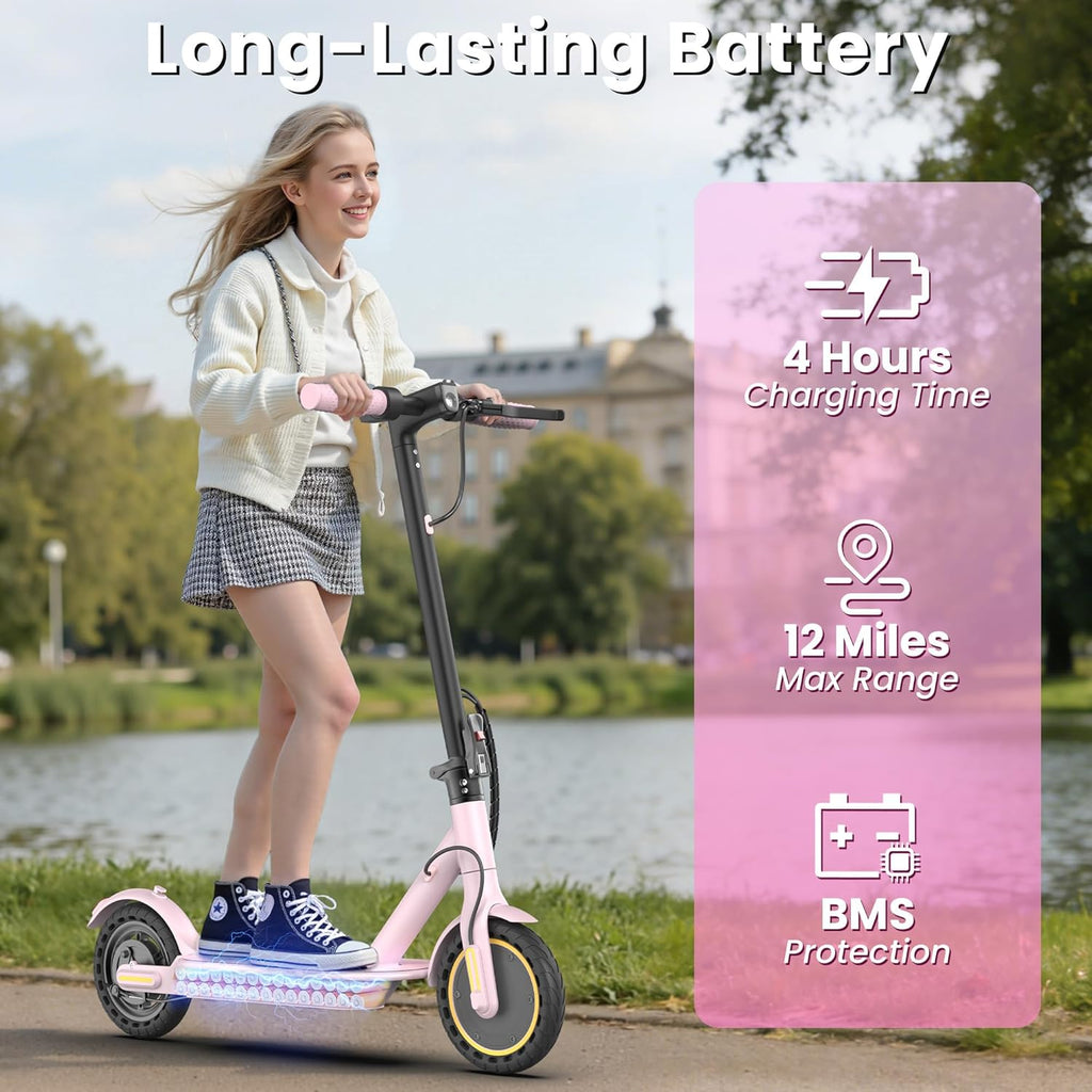 WERHY Foldable Kids Electric Scooter - 350W Motor, 12/16 Miles Range, 19 MPH Speed, Lightweight Design