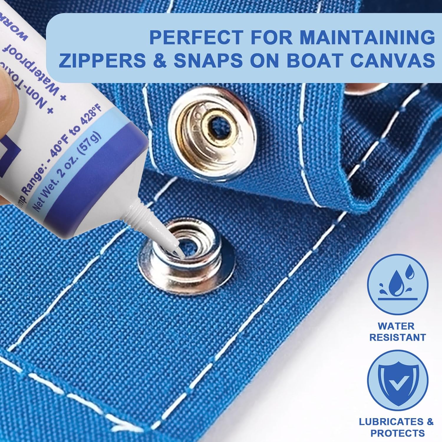 Zipper Ease | Silicone Grease Lubricant for Plastic & Metal Zippers - 2 Oz Marine Grade
