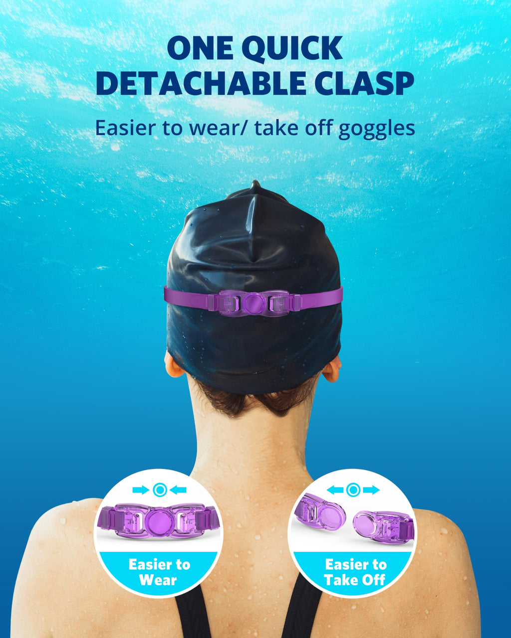 Aegend Swim Goggles, Swimming Goggles No Leaking Full Protection Adult Men Women Youth, Purple Black