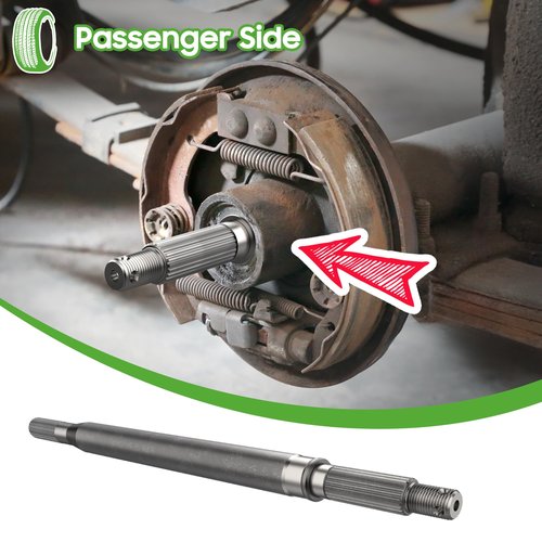 10L0L Golf Cart RXV Passenger Side Rear Spline Axle Shaft with Bearing Seal Kit fit EZGO RXV Electric 2008 UP, OEM# 620341, 614209,16.2" Long