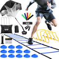 GHB Agility Ladder - Complete Football Training Set with 4 Hurdles, 20ft Speed Ladder & Accessories