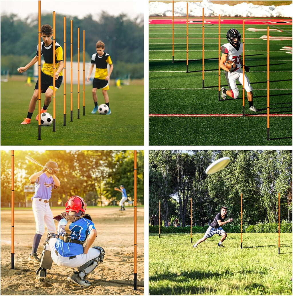 Skiennix Soccer Agility Training Equipment - 6 Agility Poles, 20ft Ladder, 10 Cones & Jump Rope
