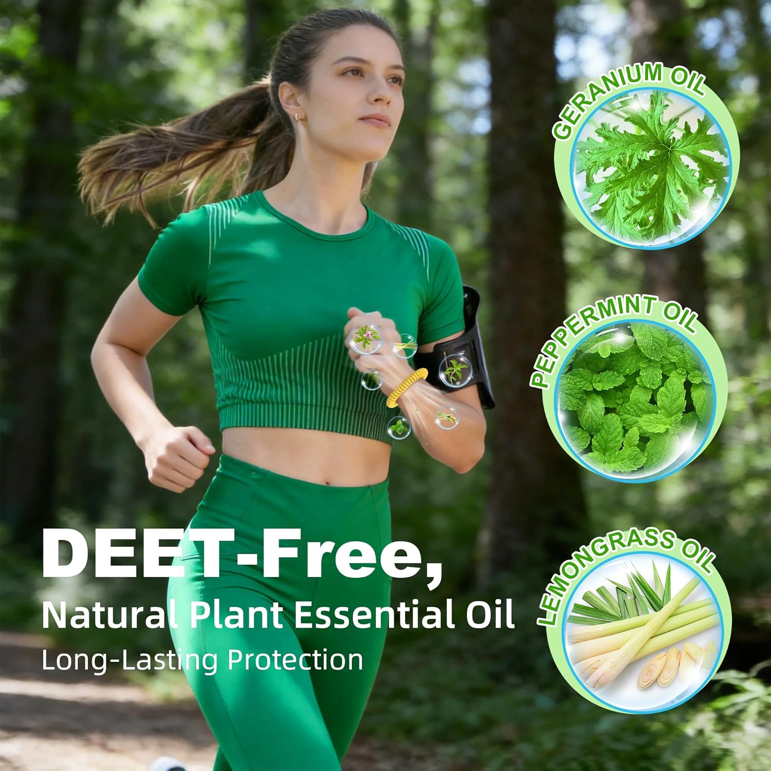 Skiennix Mosquito Bracelets - DEET-Free, Waterproof Citronella Bands for Adults & Kids | 24 Pack
